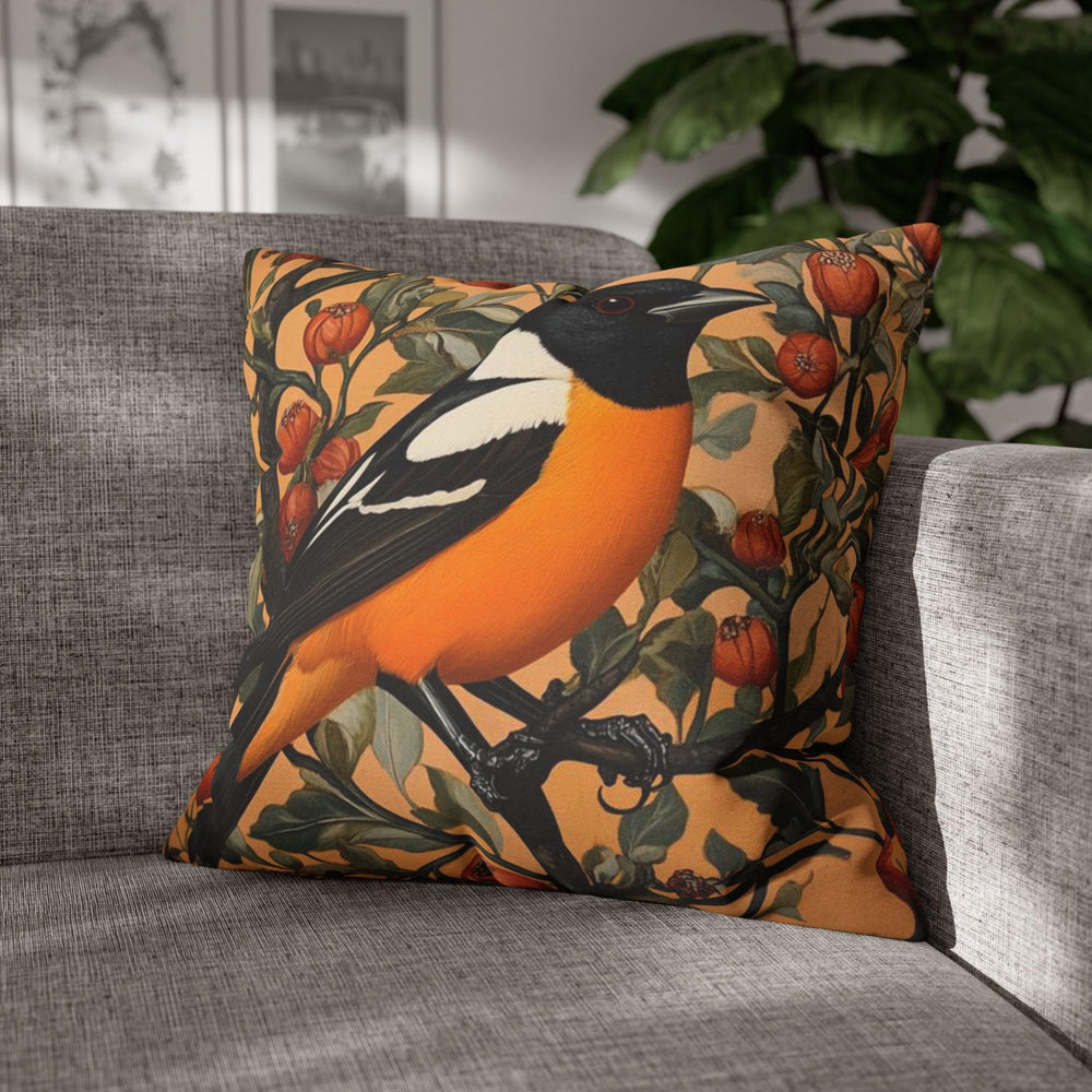 William Morris Oriole Pillow, Vintage Bird Pillow, Botanical Throw Pillow for Living Room, Nature-Inspired Accent Pillow, Bird Throw Cushion