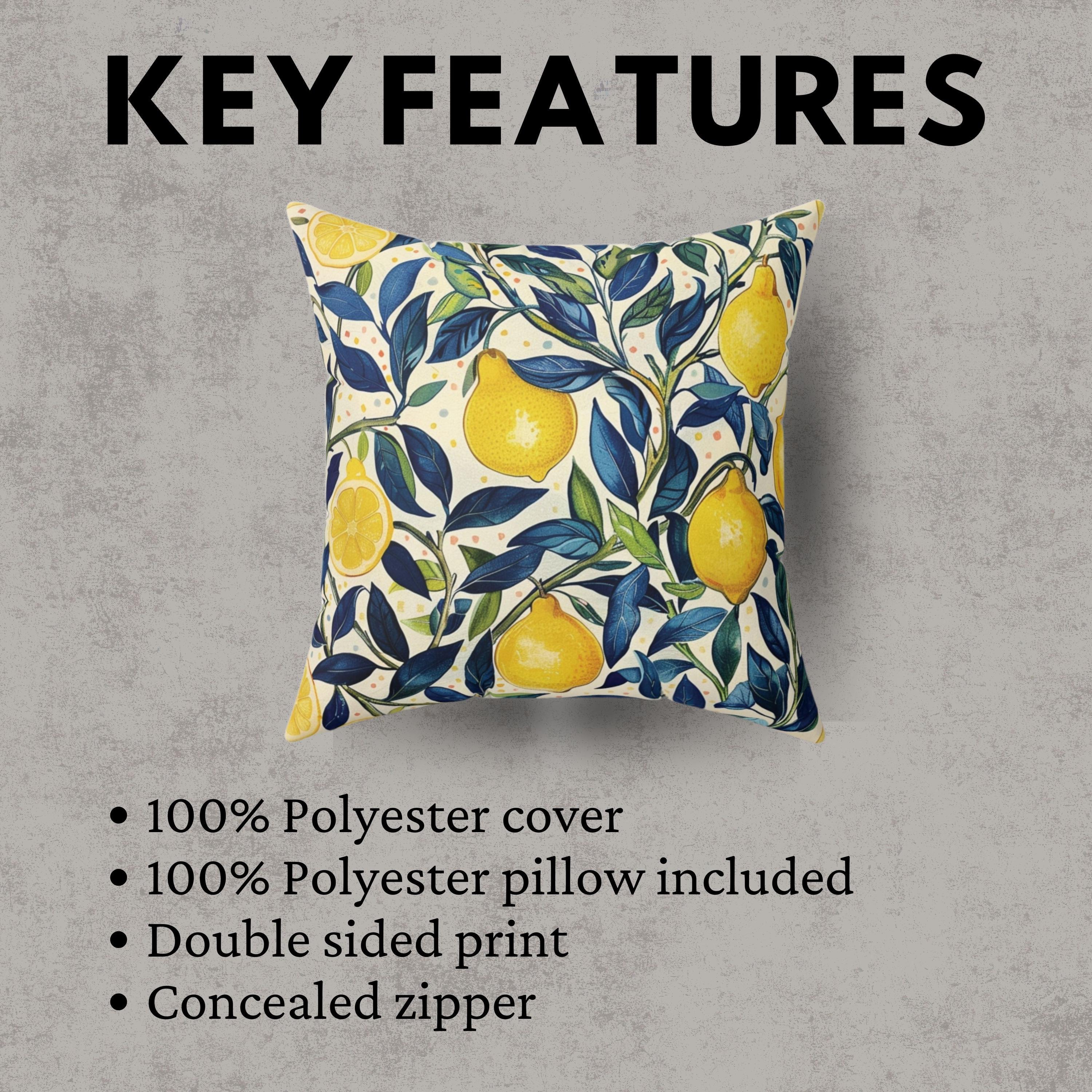 Lemon Tree Pillow William Morris Inspired Throw Cottagecore Flower Botanical Pillow Maximalist Luxury Aesthetic Cute Decor, Morris Inspired