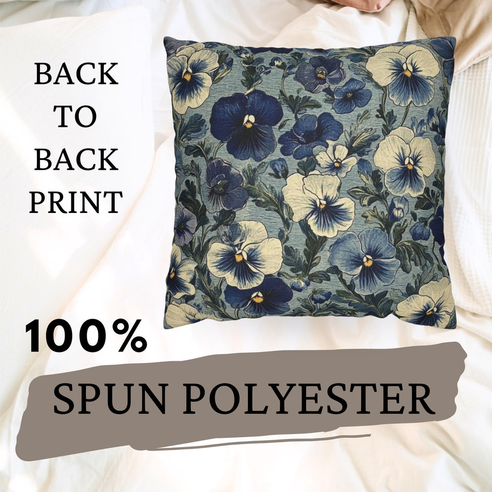 William Morris Blue Floral Pillow, Vintage Botanical Throw Pillow Case, Blue Floral Accent Pillow, Nature-Inspired Flowers Pillow Cover