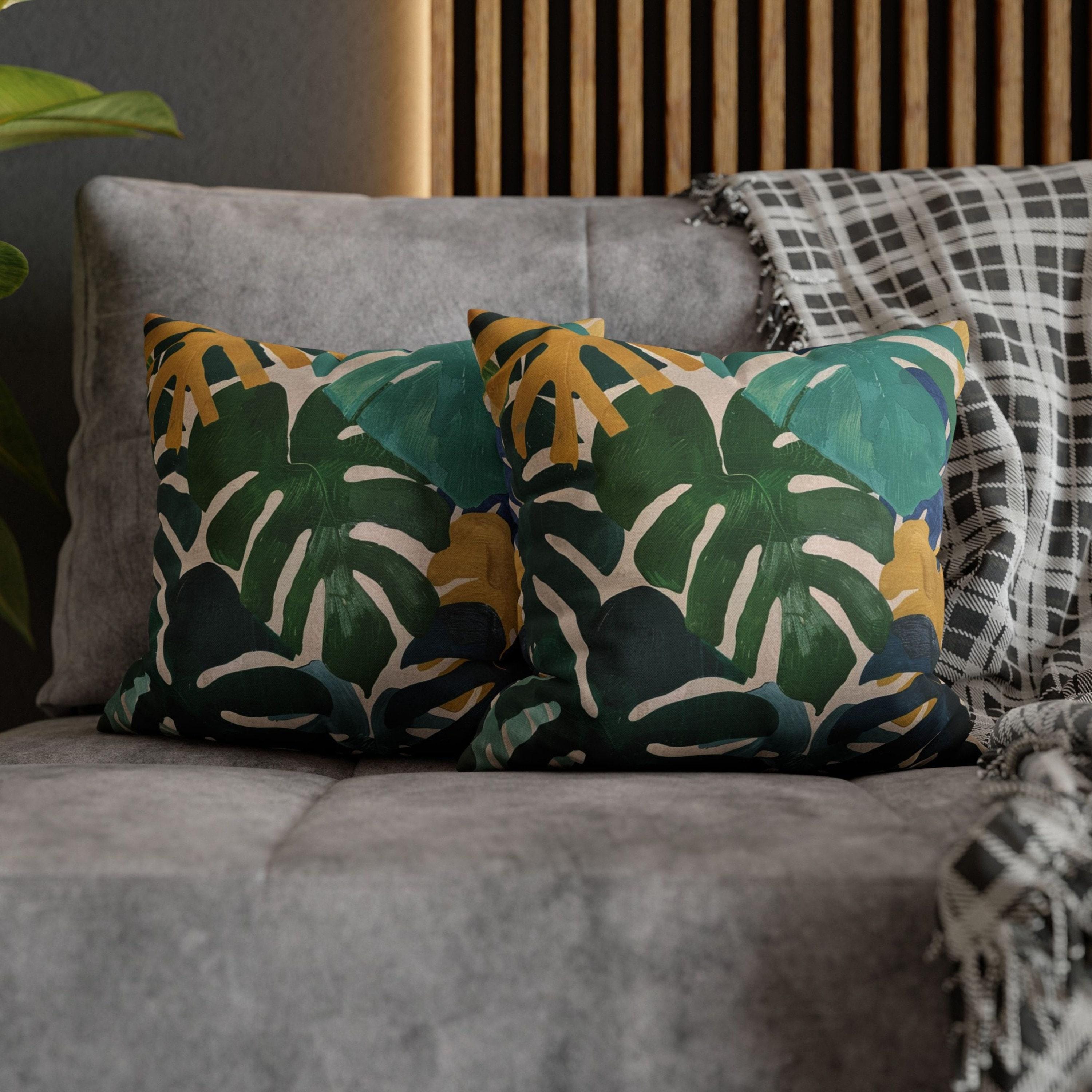 Matisse Inspired Leaves Pillow Green Leaves Pillowcase Abstract Tropical Leaf Pillow Leaf Pattern Throw Pillow Case Palm Tree Throw Pillow
