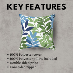Matisse Leaf Throw Pillow Botanical Decor Garden Decor Botanical Pillow Cover Green Leaf Pillow Cover Sunroom Pillow Leaves Pillow Case