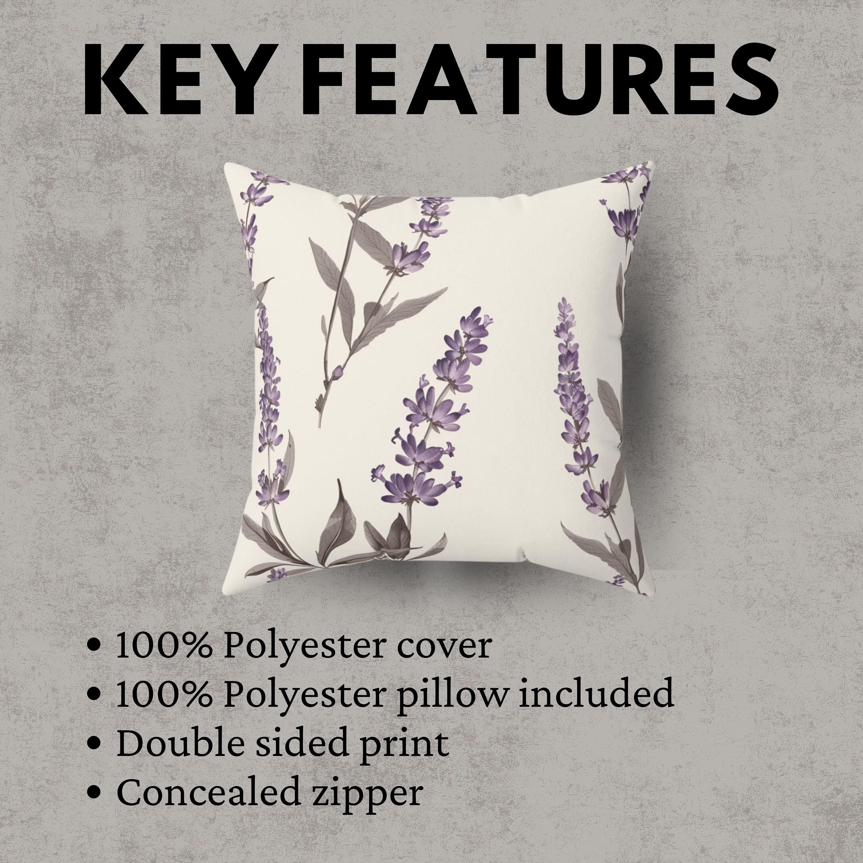 Lavender Throw Pillow Purple Floral Cushion Lavender Pillow Case Purple Floral Decor Indoor Outdoor Pillow Cover Floral Pillow Accent
