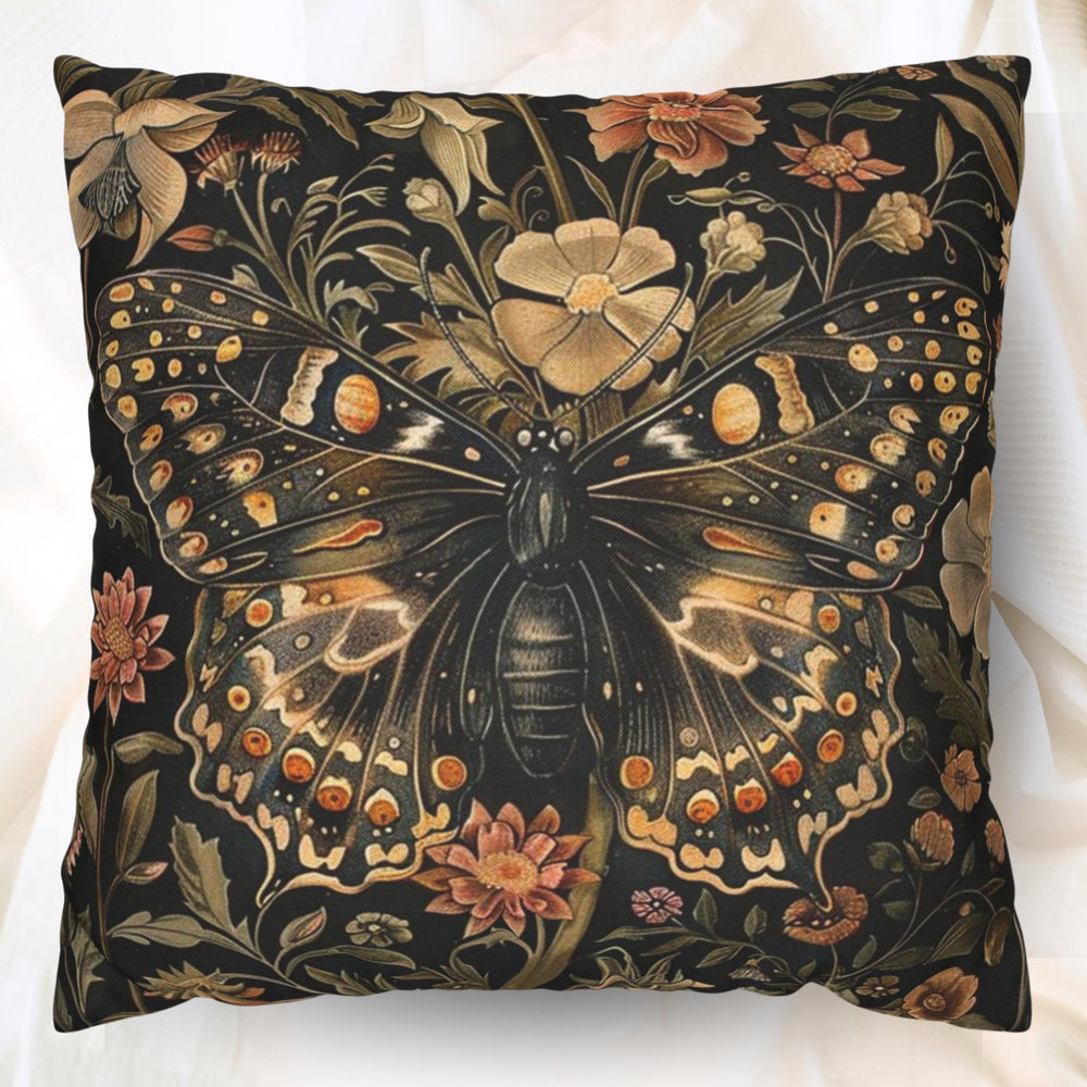 William Morris Butterfly Pillow Cover, Vintage Floral Accent Pillow