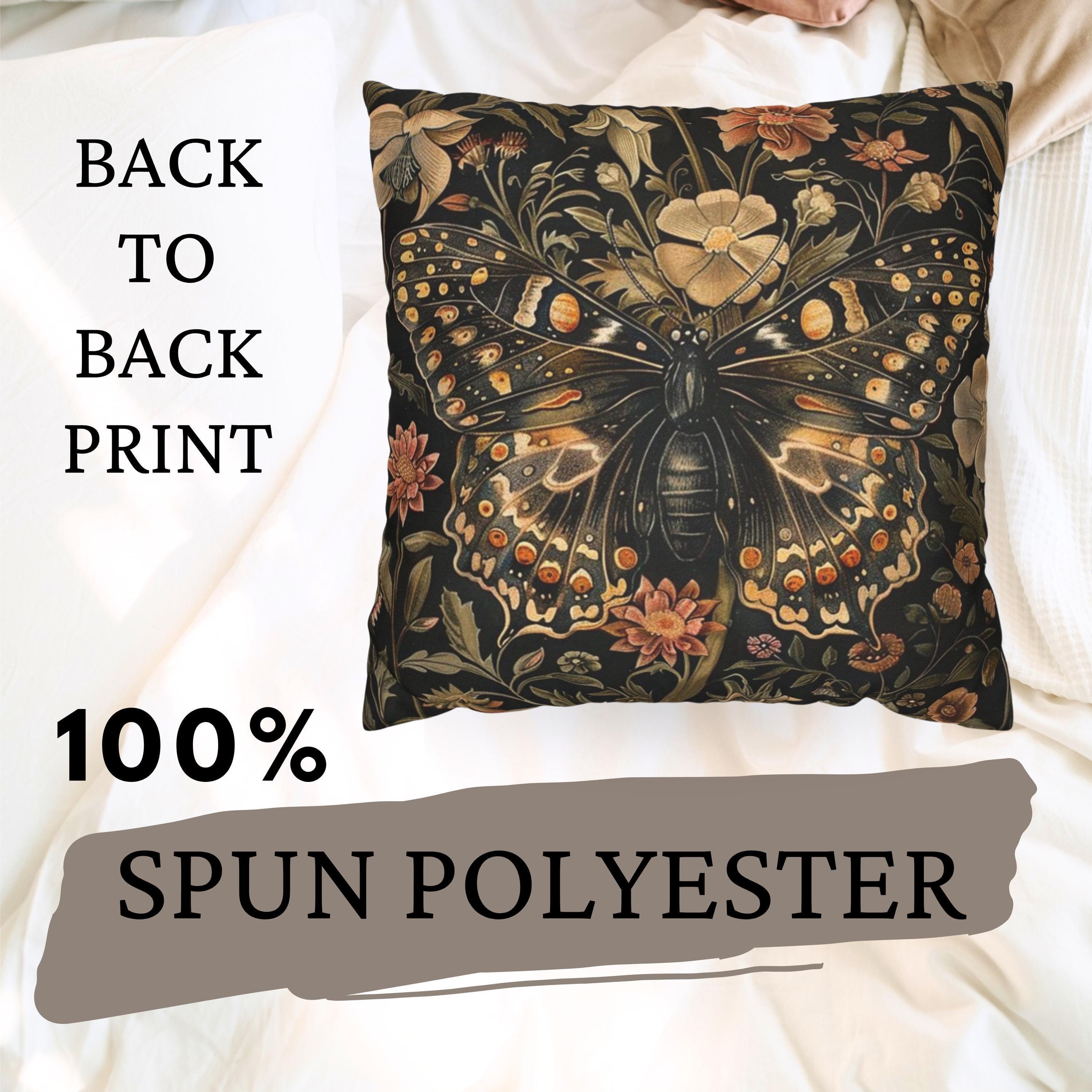 William Morris Butterfly Pillow Cover, Vintage Floral Accent Pillow