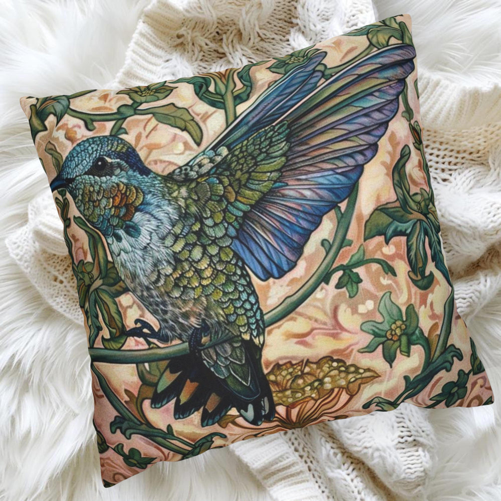 William Morris Blue Bird Pillow, Vintage Bird Accent Cushion, Nature-Inspired Throw Pillow, Decorative Pillow Case for Sofa