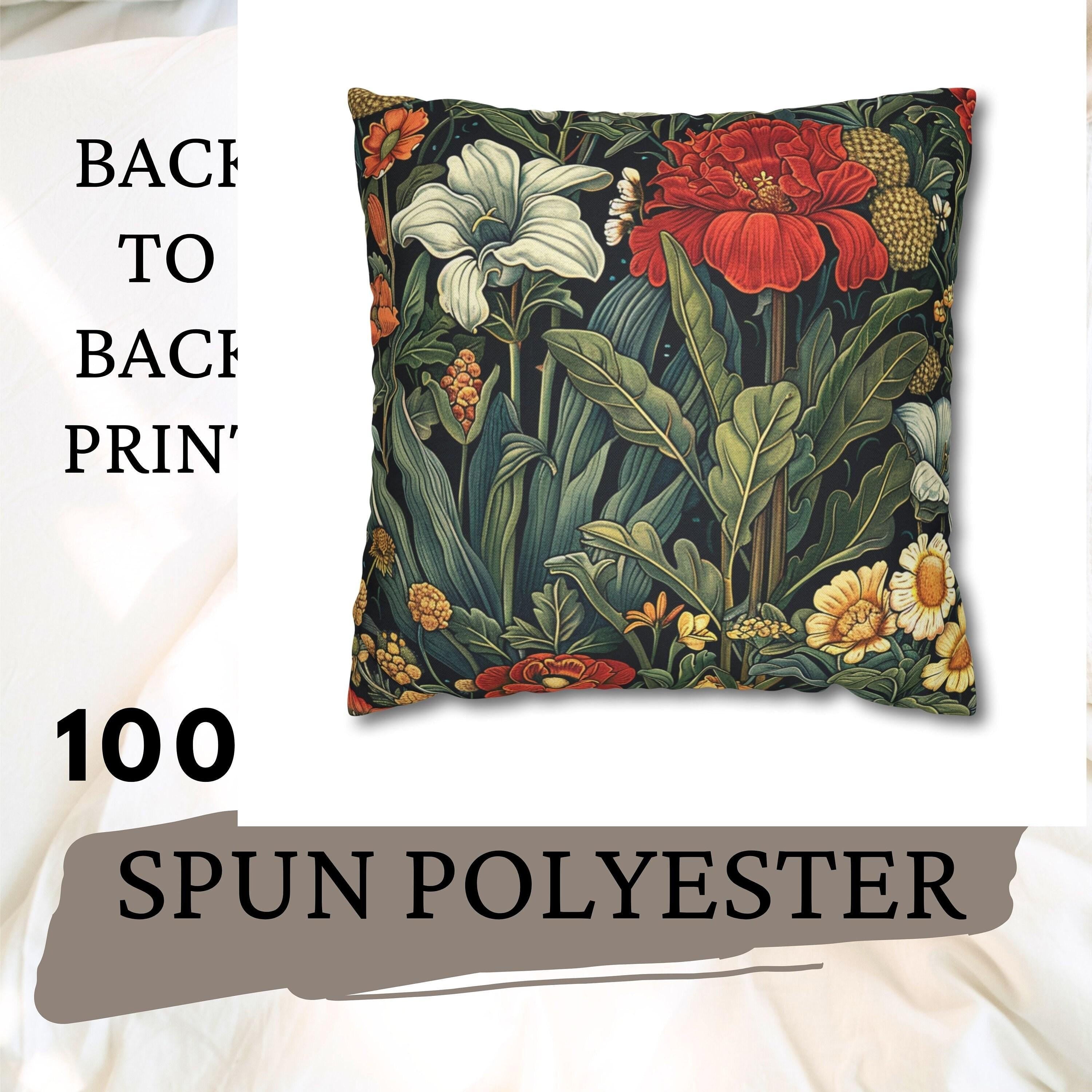 Floral Art Nouveau Throw Pillow or Cover, Botanical Home Decor, Decorative Accent Pillow