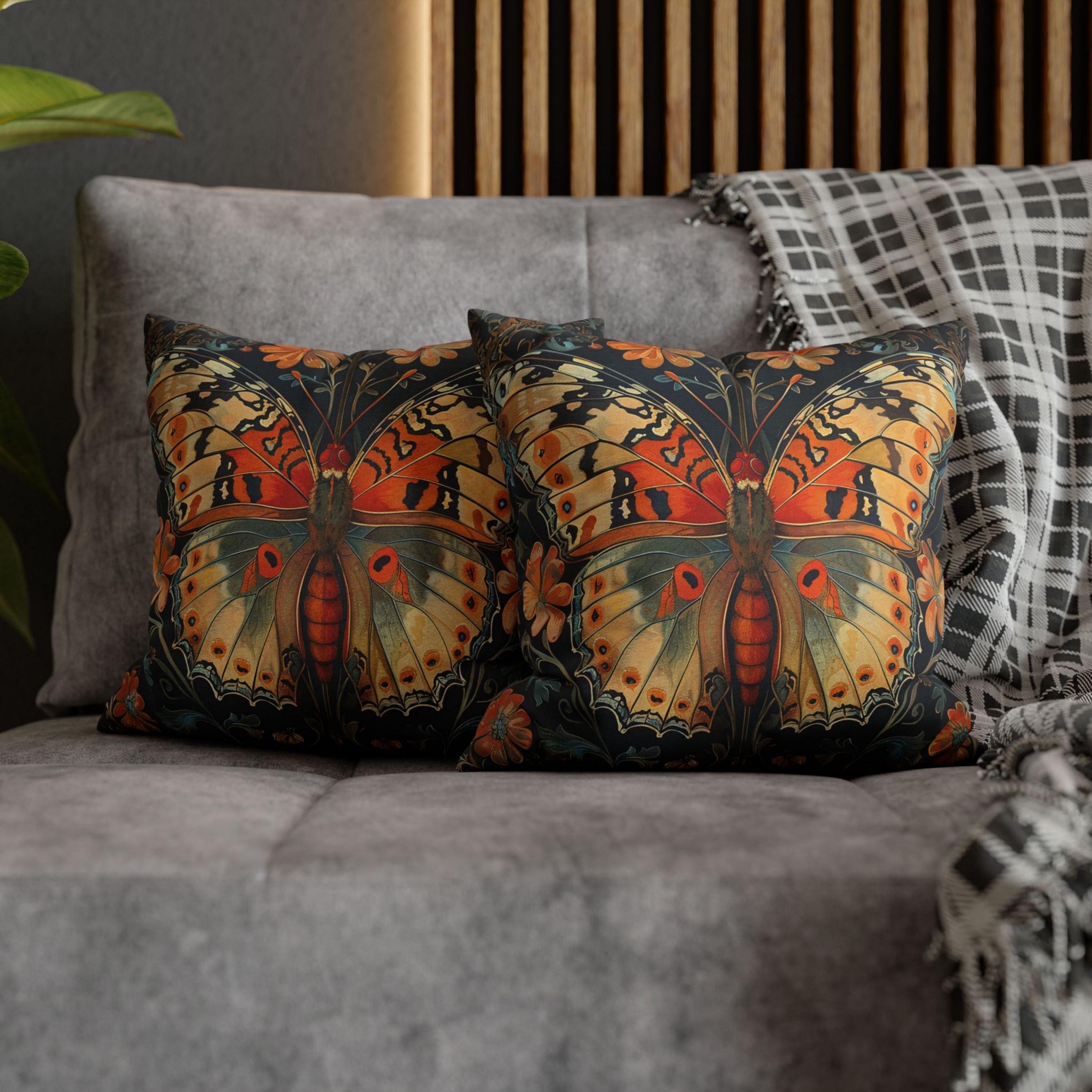 William Morris Butterfly Floral Cushion Cover, William Morris Pillow, William Morris Decor, Art Nouveau Pillow Case, Vintage Cover