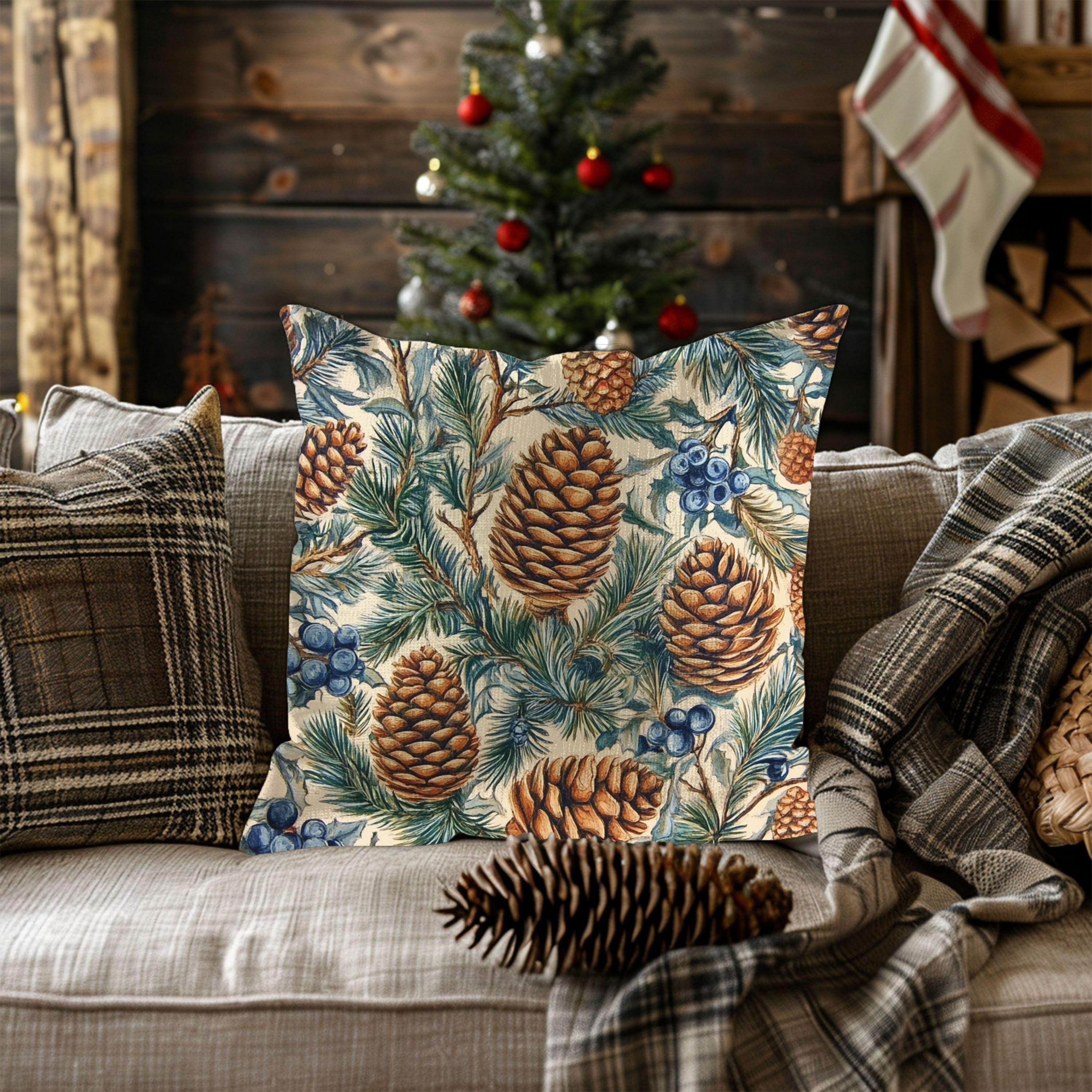William Morris Style Christmas Decor, Christmas Decor Gift, Holiday Home Decoration, Decorative Winter Cushion, Christmas Throw Pillow