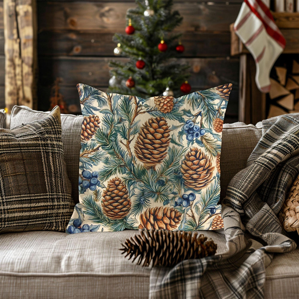 William Morris Style Christmas Decor, Christmas Decor Gift, Holiday Home Decoration, Decorative Winter Cushion, Christmas Throw Pillow
