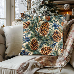 William Morris Style Christmas Decor, Christmas Decor Gift, Holiday Home Decoration, Decorative Winter Cushion, Christmas Throw Pillow