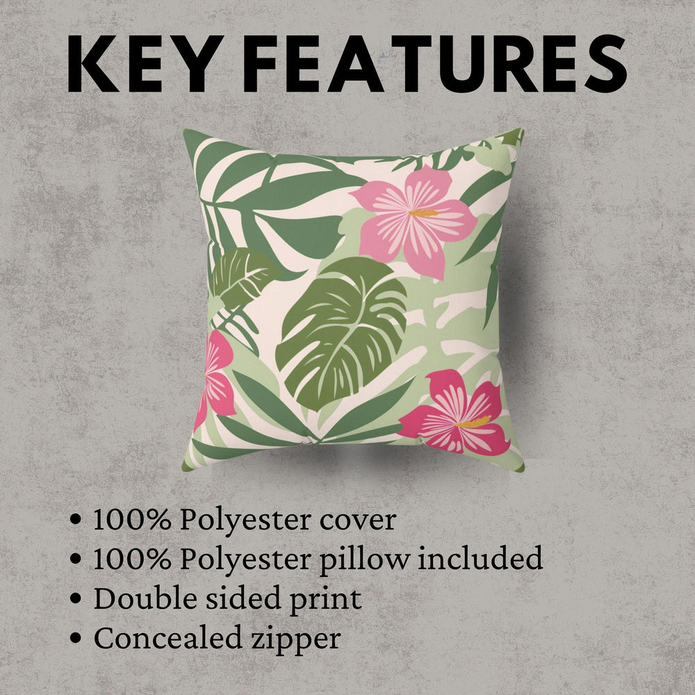 Tropical Throw Pillow Florals Palm Tree Leaves Pillow Cover Tropical Pillow Case Tropical Decor Palm Tree Leaves Cushion Cover