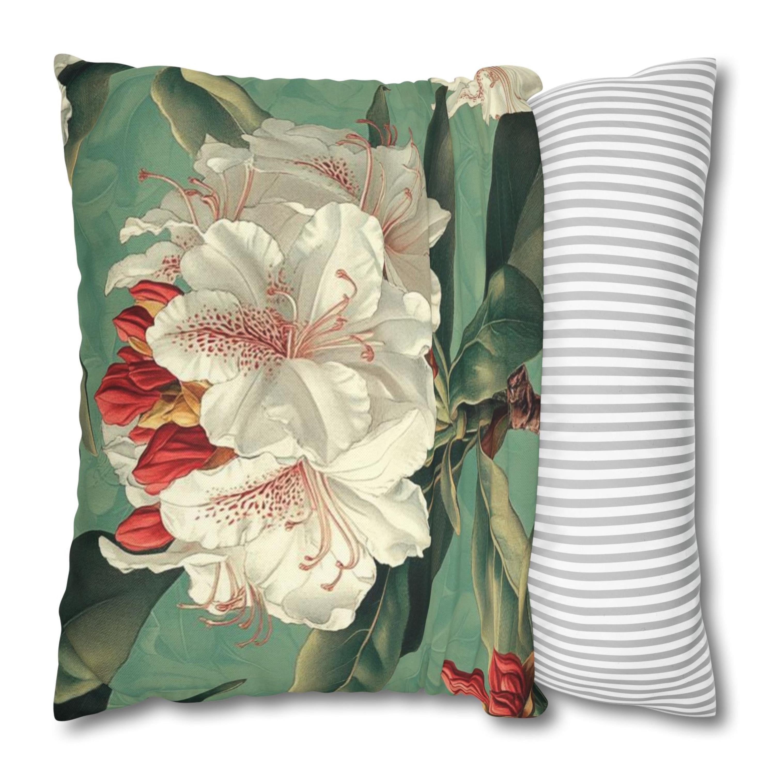 William Morris Rhododendron Pillow, Floral Accent Cushion, Botanical Throw Pillow, Vintage Floral Pillow Case, Nature-Inspired Pillow Cover