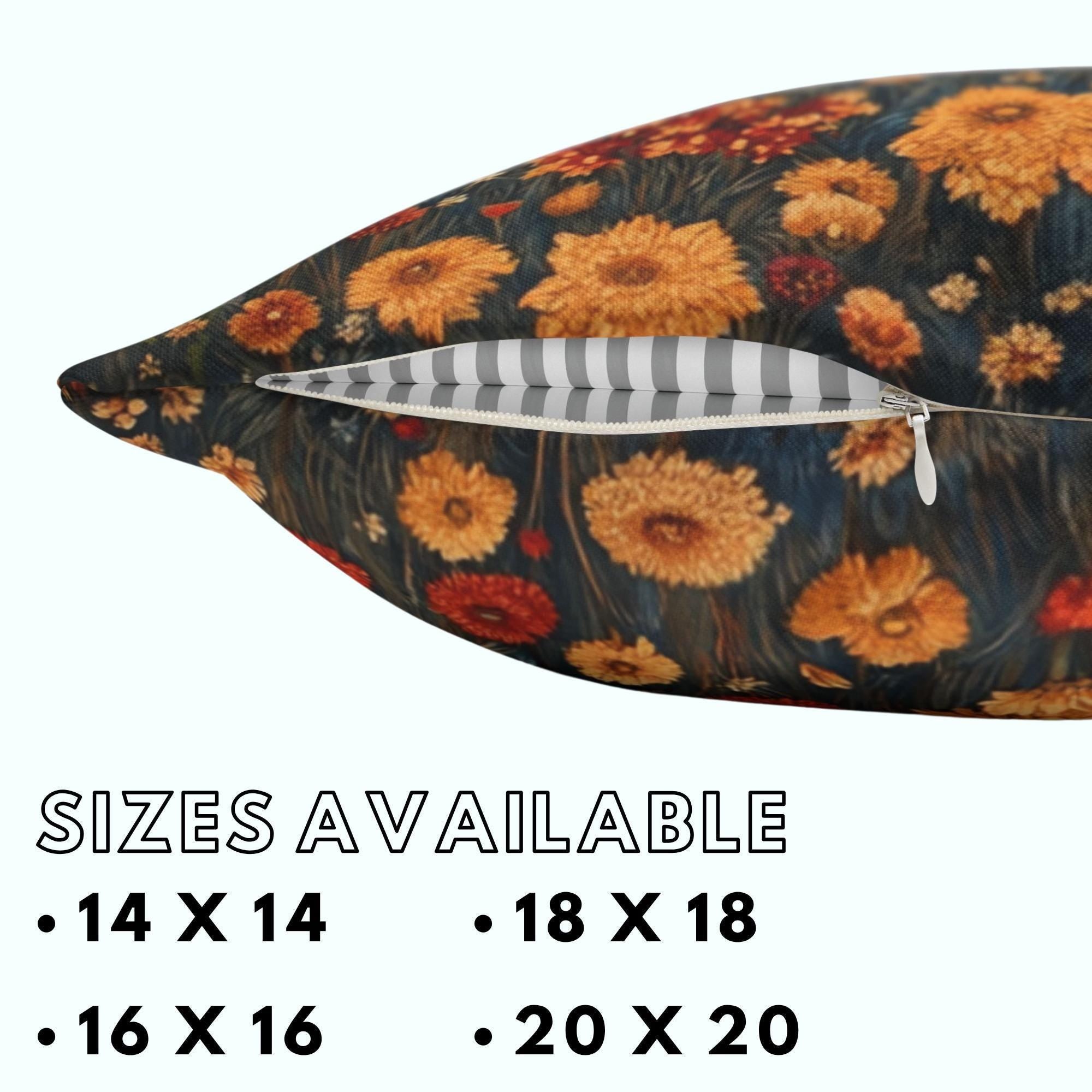 Autumn Mountain Floral Pillow, William Morris Nature Cushion, Vintage Botanical Throw Pillow, Fall Pillowcase, Rustic Cottage Accent