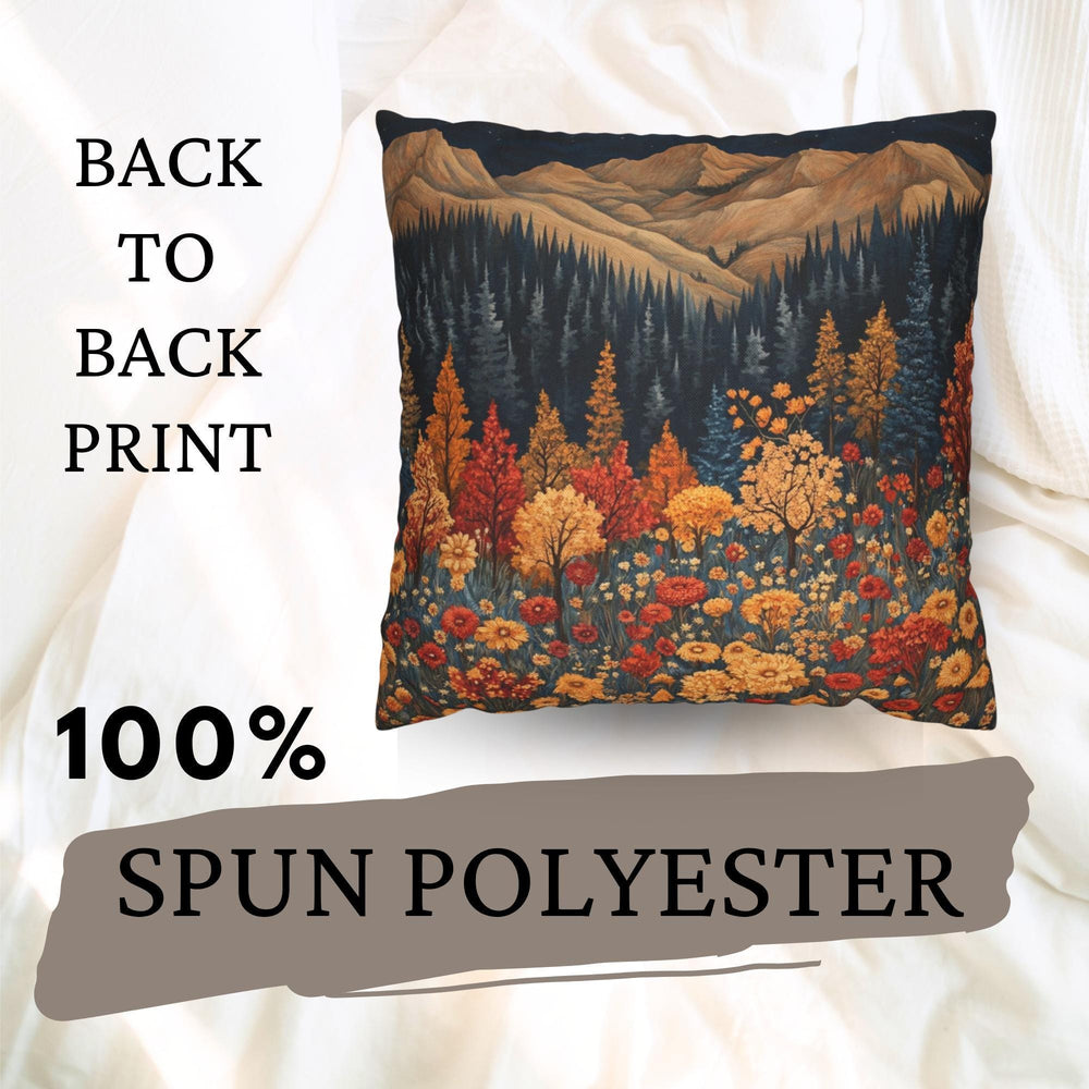 Autumn Mountain Floral Pillow, William Morris Nature Cushion, Vintage Botanical Throw Pillow, Fall Pillowcase, Rustic Cottage Accent