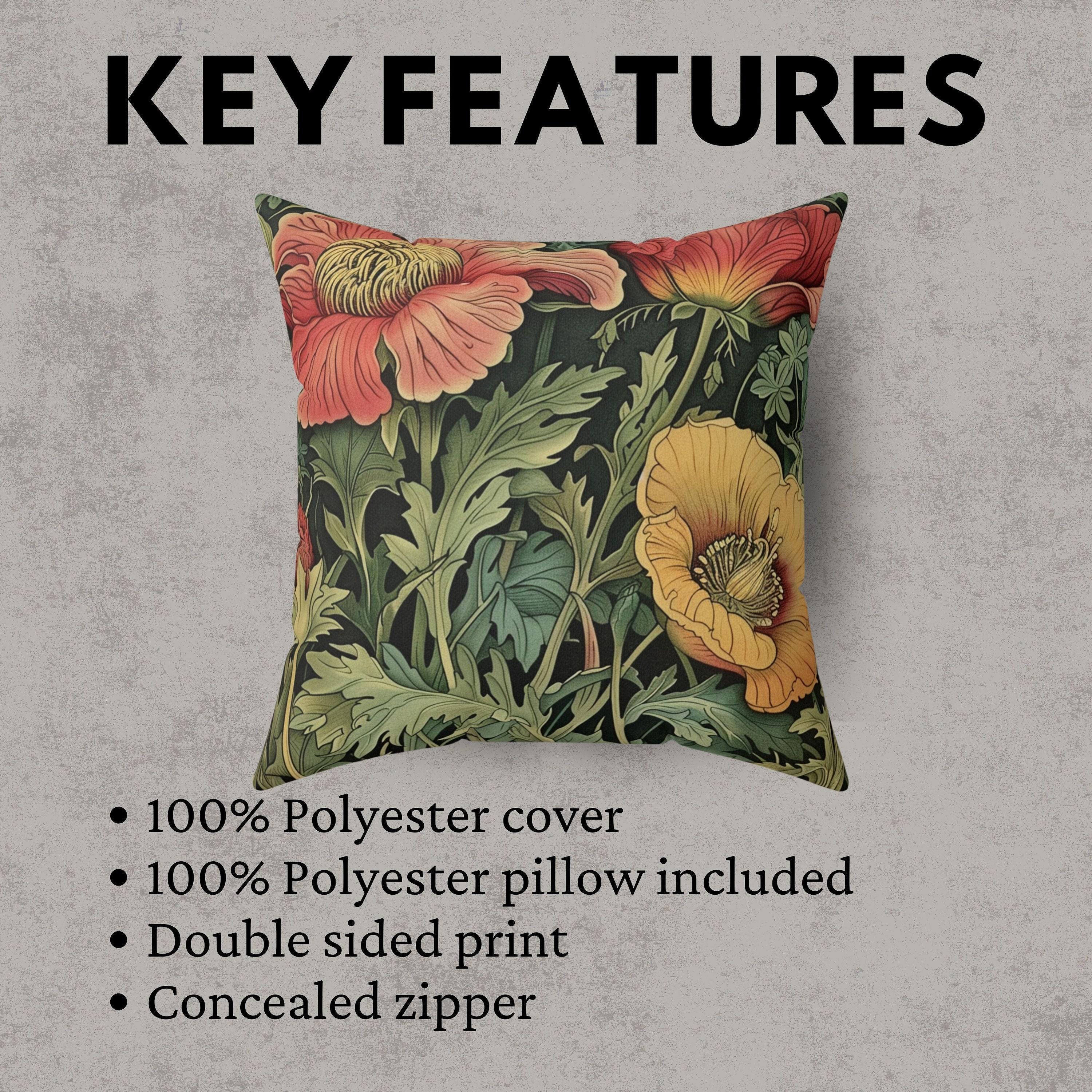Vintage Floral Art Nouveau Throw Pillow Home Decor, Botanical Accent Pillow, Home Decor Gift