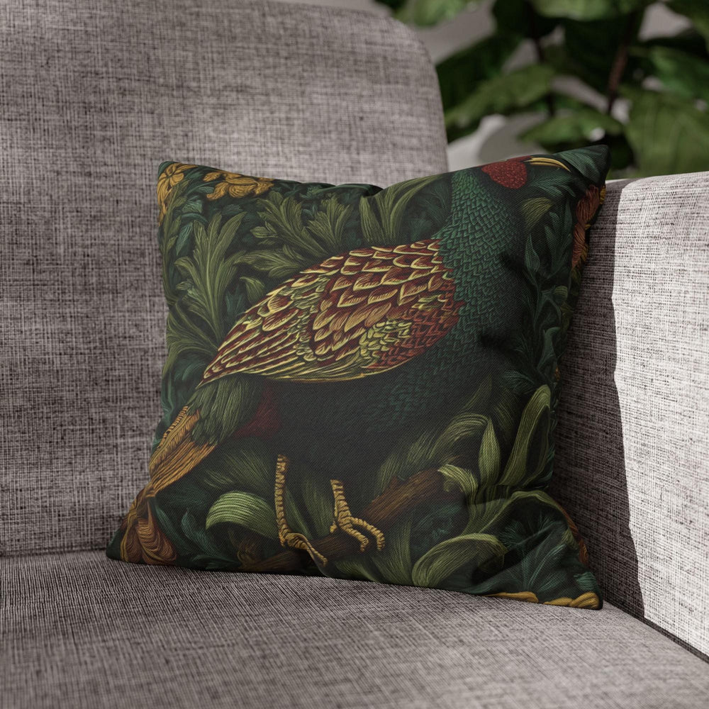 Pheasant Throw Pillow William Morris Bird, Autumn Sofa Accent, Rustic Decorative Pillow, Nature Inspired Home Decor