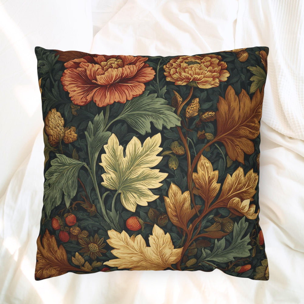 Autumn Foliage William Morris Accent Throw Pillow, Neutral Earthy Pillow Case