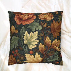 Autumn Foliage William Morris Accent Throw Pillow, Neutral Earthy Pillow Case