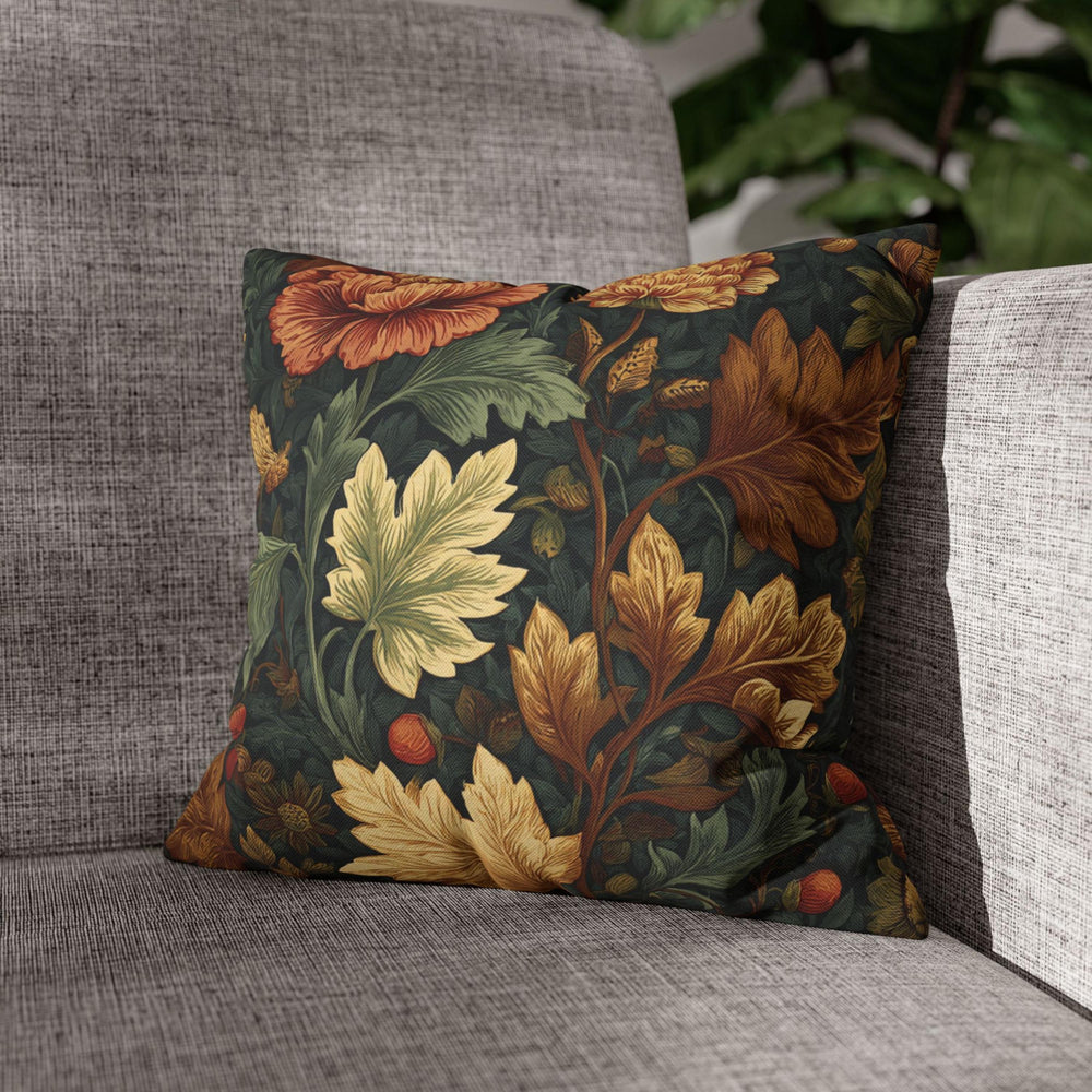Autumn Foliage William Morris Accent Throw Pillow, Neutral Earthy Pillow Case