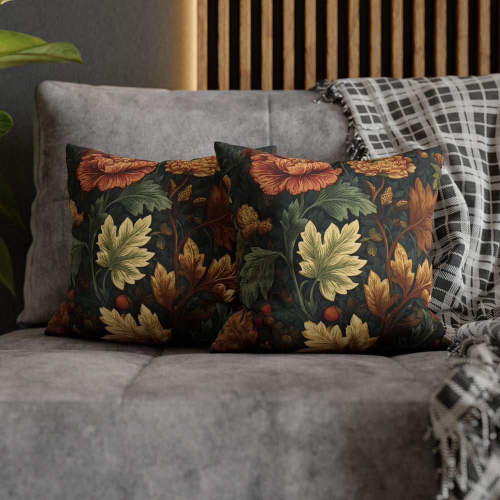 Autumn Foliage William Morris Accent Throw Pillow, Neutral Earthy Pillow Case