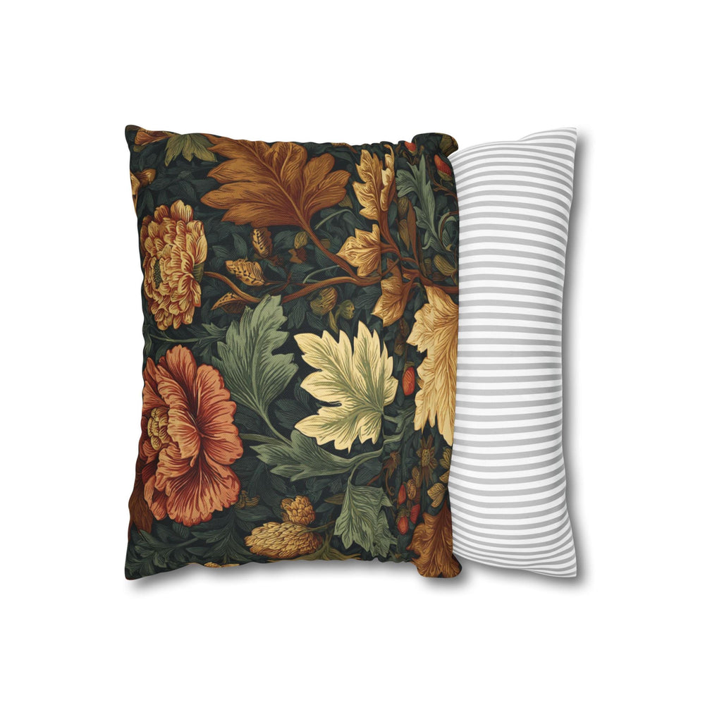 Autumn Foliage William Morris Accent Throw Pillow, Neutral Earthy Pillow Case