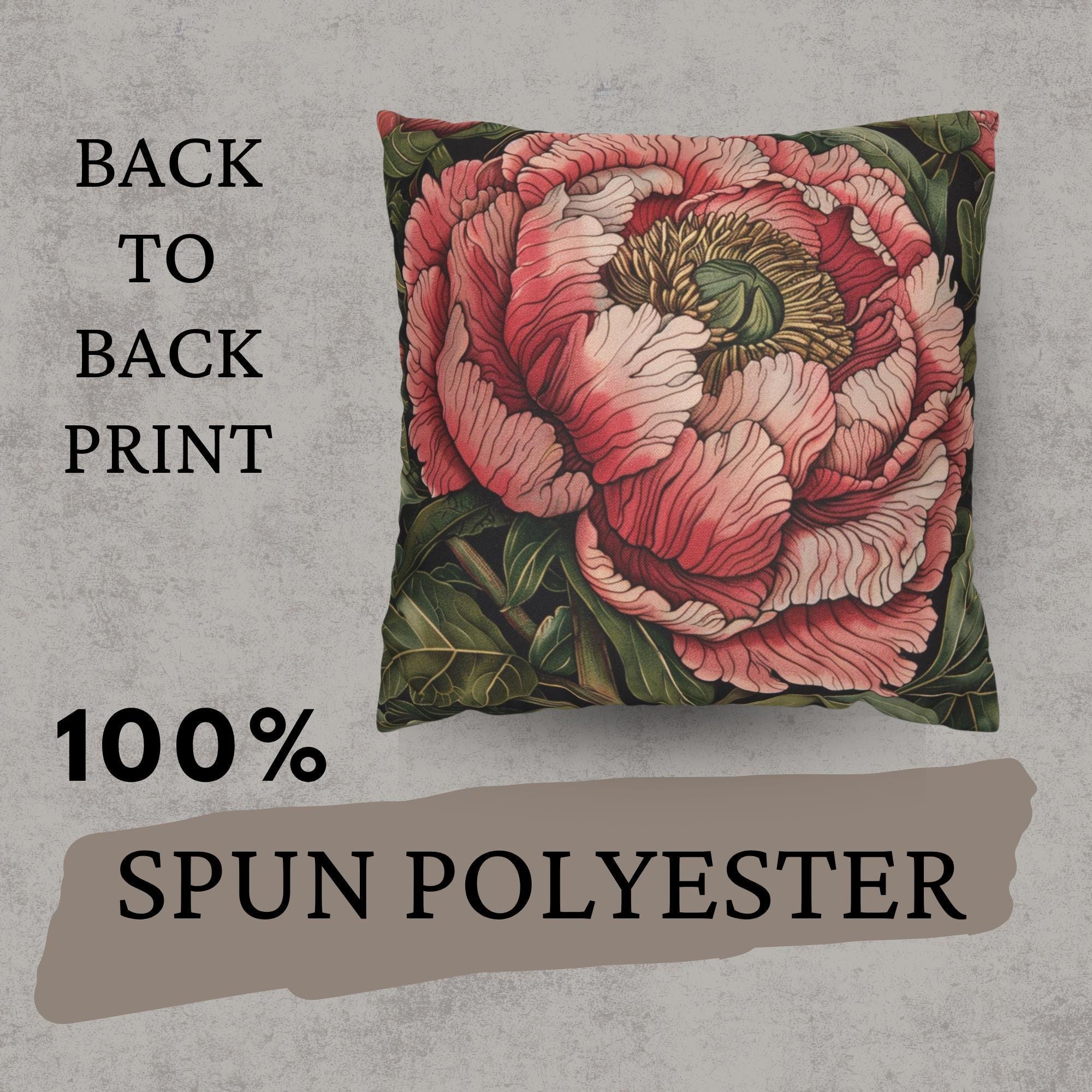 Pink Peony Pillow, Vintage Floral Cushion, Botanical Throw Pillow, William Morris Inspired Pillowcase, Elegant Home Accent, Peony Lover Gift