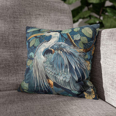 Coastal Blue Heron Print Throw Pillow Home Decor William Morris, Coastal Home Decor, Great Blue Heron Pillow
