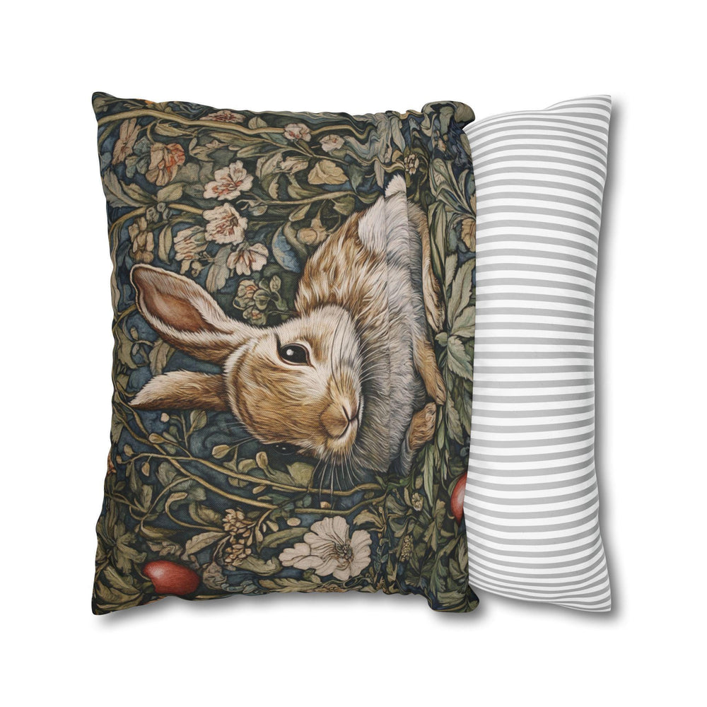 Woodland Rabbit Throw Pillow Covers, Animal William Morris Print, Living Room Sofa Cushion Cover, Throw Pillow Case, Couch Square Pillows