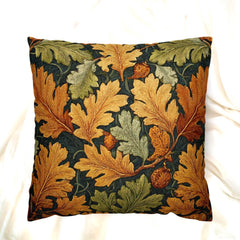 Autumn Leaf Throw Pillow, William Morris Botanical Cushion, Thanksgiving Throw Pillow, Vintage Decorative Sofa Accent, Fall Home Decor