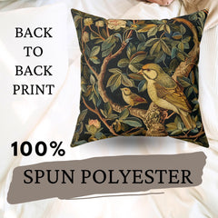 William Morris Cardinal Bird Accent Pillow, Vintage Throw Pillow, Home Decor, Forestcore, Floral Botanical, Pillow, Cushion, Bird Home Decor