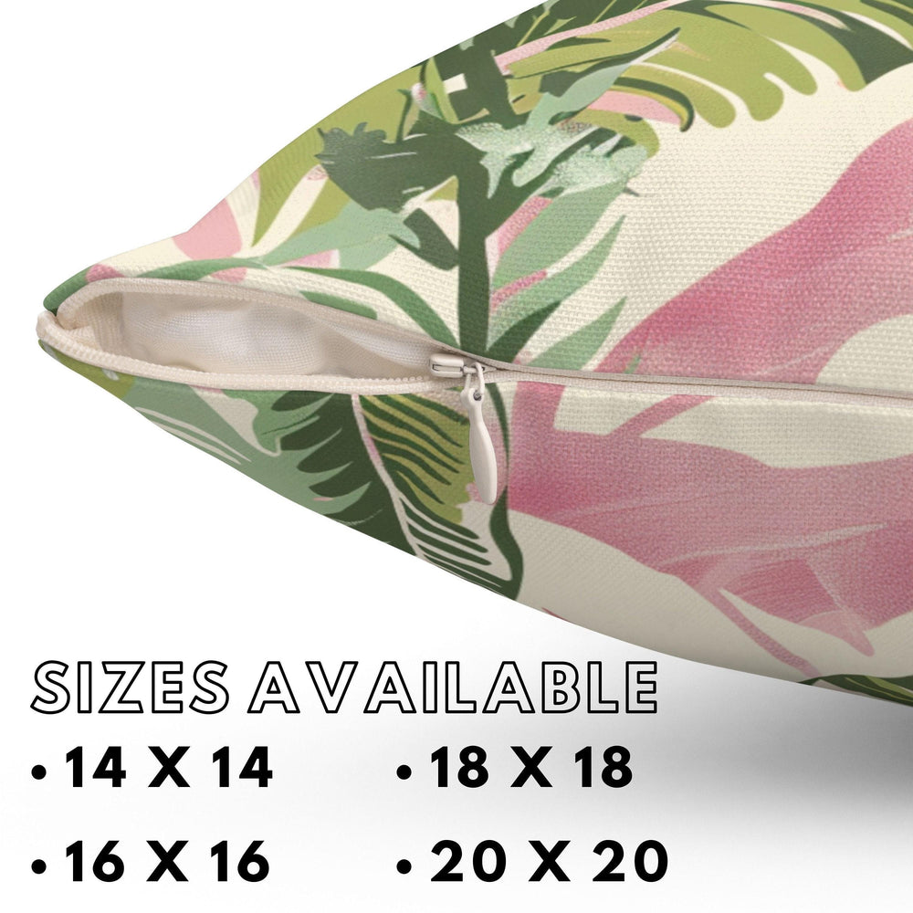 Tropical Pillow Pink And Sage Pillow Palm Leaf Pillow Cover Botanical Cushion Leaf Accent Pillows Tropical Pillow Case Tropical Home decor