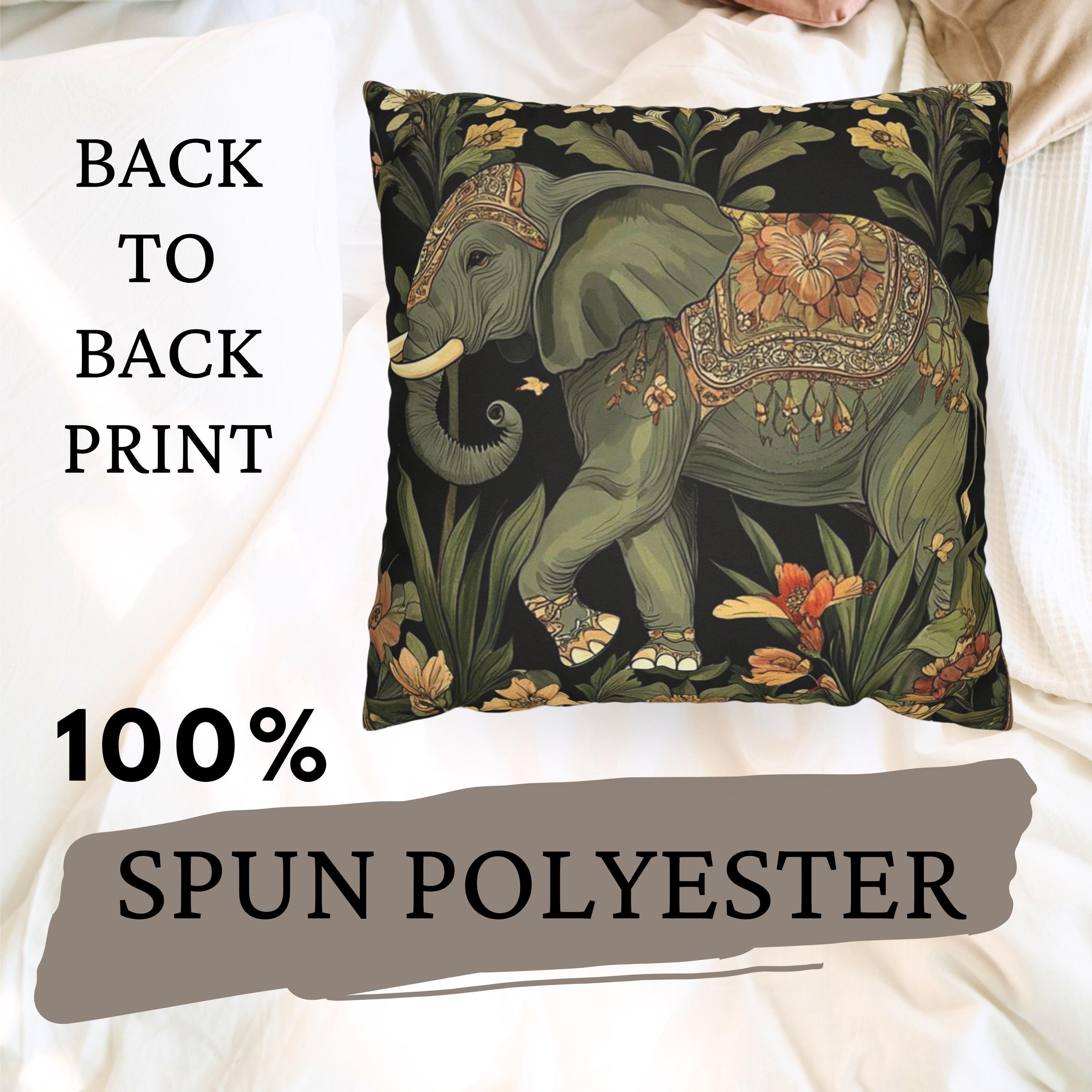 Bohemian Elephant Pillow Cover, Vintage Art Nouveau Pillow, William Morris Style Pillow, Boho Accent Pillow, Art Nouveau Throw Pillow Case