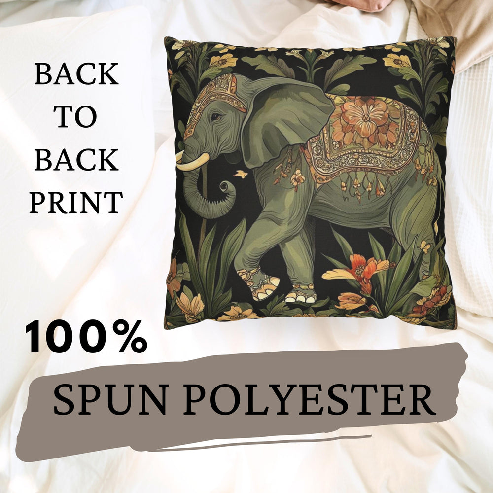 Bohemian Elephant Pillow Cover, Vintage Art Nouveau Pillow, William Morris Style Pillow, Boho Accent Pillow, Art Nouveau Throw Pillow Case