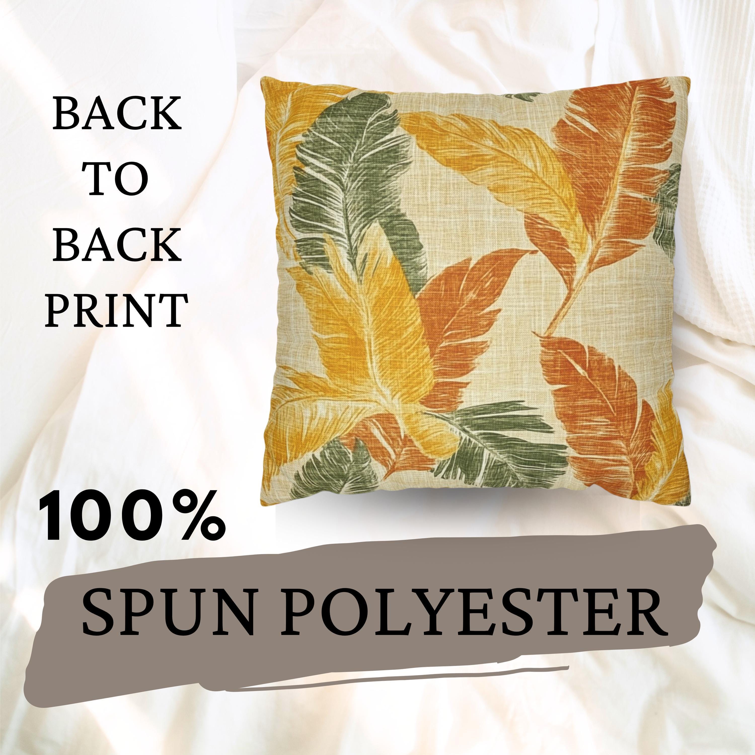 Tropical Leaf Pillow, Yellow and Orange Foliage Cushion Cover, Vibrant Jungle Throw Pillow, Island Botanical Decor, Warm Beach Accent