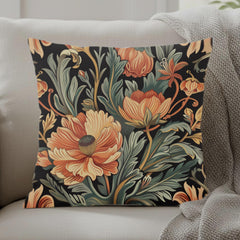 Warm Garden Floral Pillow, William Morris Botanical Cushion, Vintage Flower Throw Pillow, Nature Inspired Pillowcase, Cozy Couch Accent