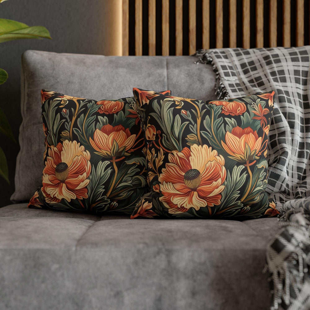 Warm Garden Floral Pillow, William Morris Botanical Cushion, Vintage Flower Throw Pillow, Nature Inspired Pillowcase, Cozy Couch Accent