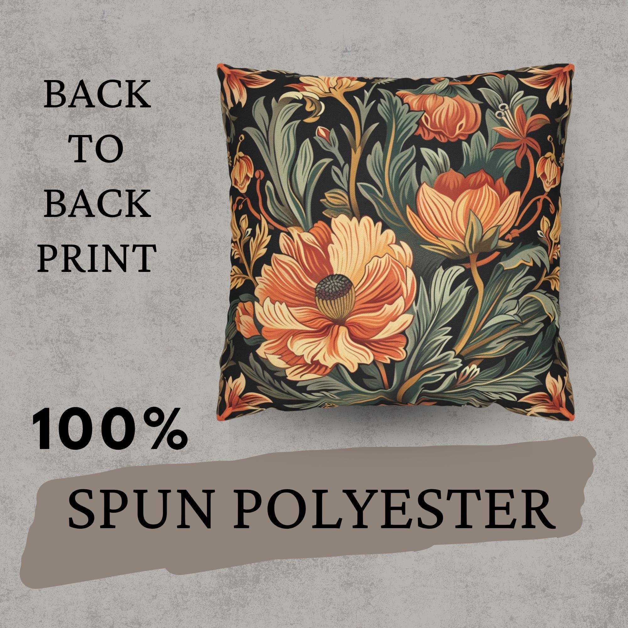 Warm Garden Floral Pillow, William Morris Botanical Cushion, Vintage Flower Throw Pillow, Nature Inspired Pillowcase, Cozy Couch Accent