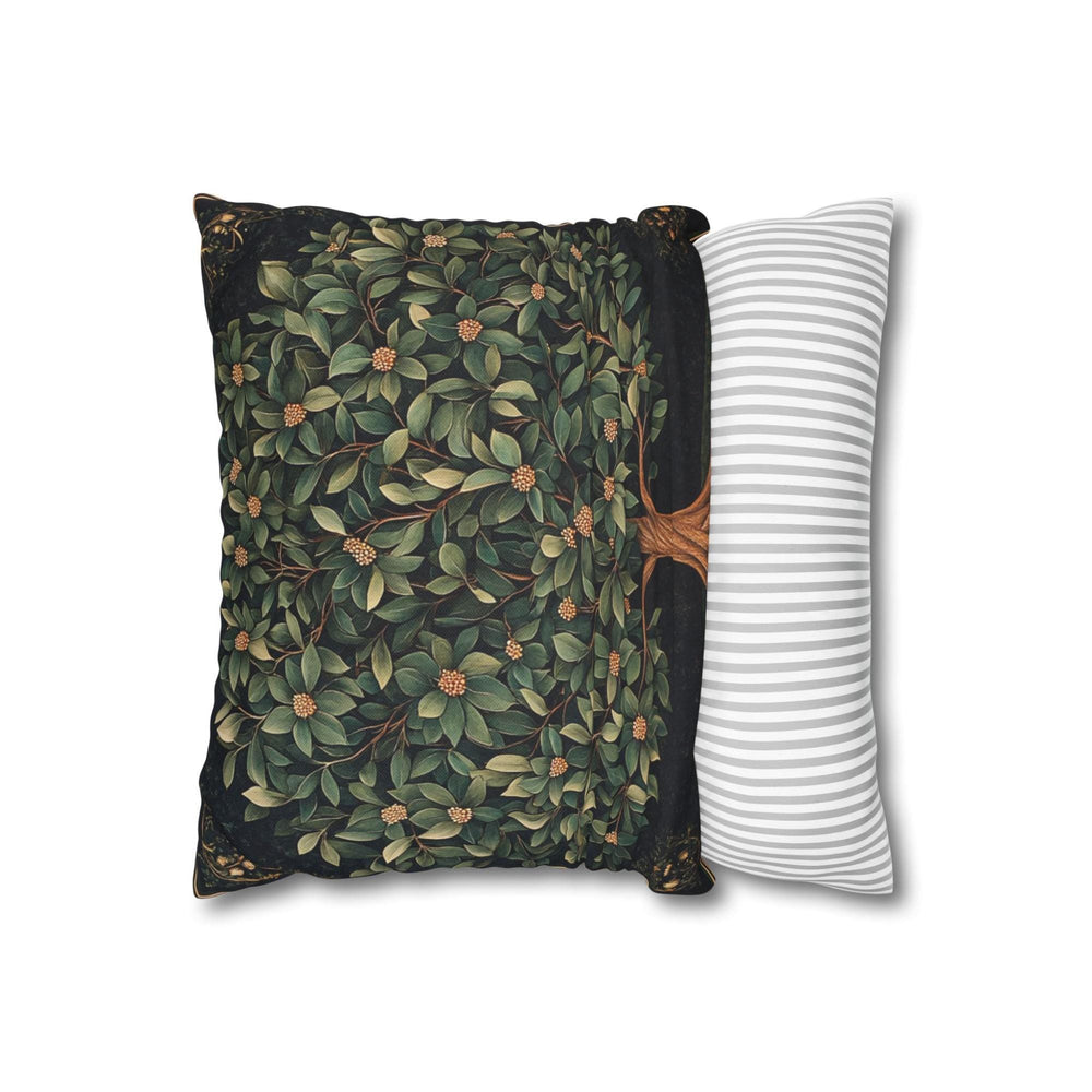 Ornamental Botanical Tree Throw Pillow, Vintage Garden Foliage Cushion, Classic Greenery Decor, Timeless Nature Accent Pillow