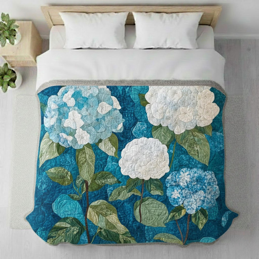 Hydrangea Woven Blanket, Blue Floral Throw, Botanical Tapestry Wall Hanging, Cozy Sofa Blanket Gift, Garden Bloom Decor Accent