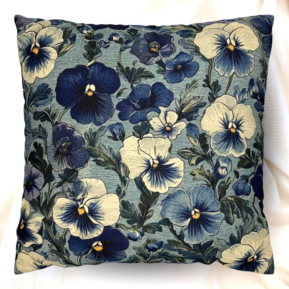 William Morris Blue Floral Pillow, Vintage Botanical Throw Pillow Case, Blue Floral Accent Pillow, Nature-Inspired Flowers Pillow Cover