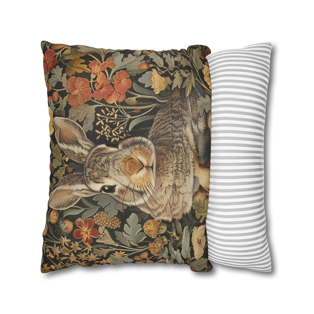 Pillow Vintage Inspired William Morris Rabbit Bunny, Living Room Decor, Bunny Cushion Cover, Autumn Rabbit Pillow, Accent Pillow Bunny