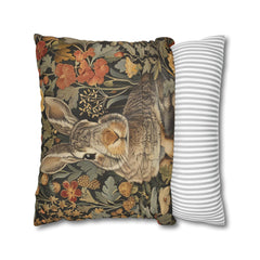 Pillow Vintage Inspired William Morris Rabbit Bunny, Living Room Decor, Bunny Cushion Cover, Autumn Rabbit Pillow, Accent Pillow Bunny
