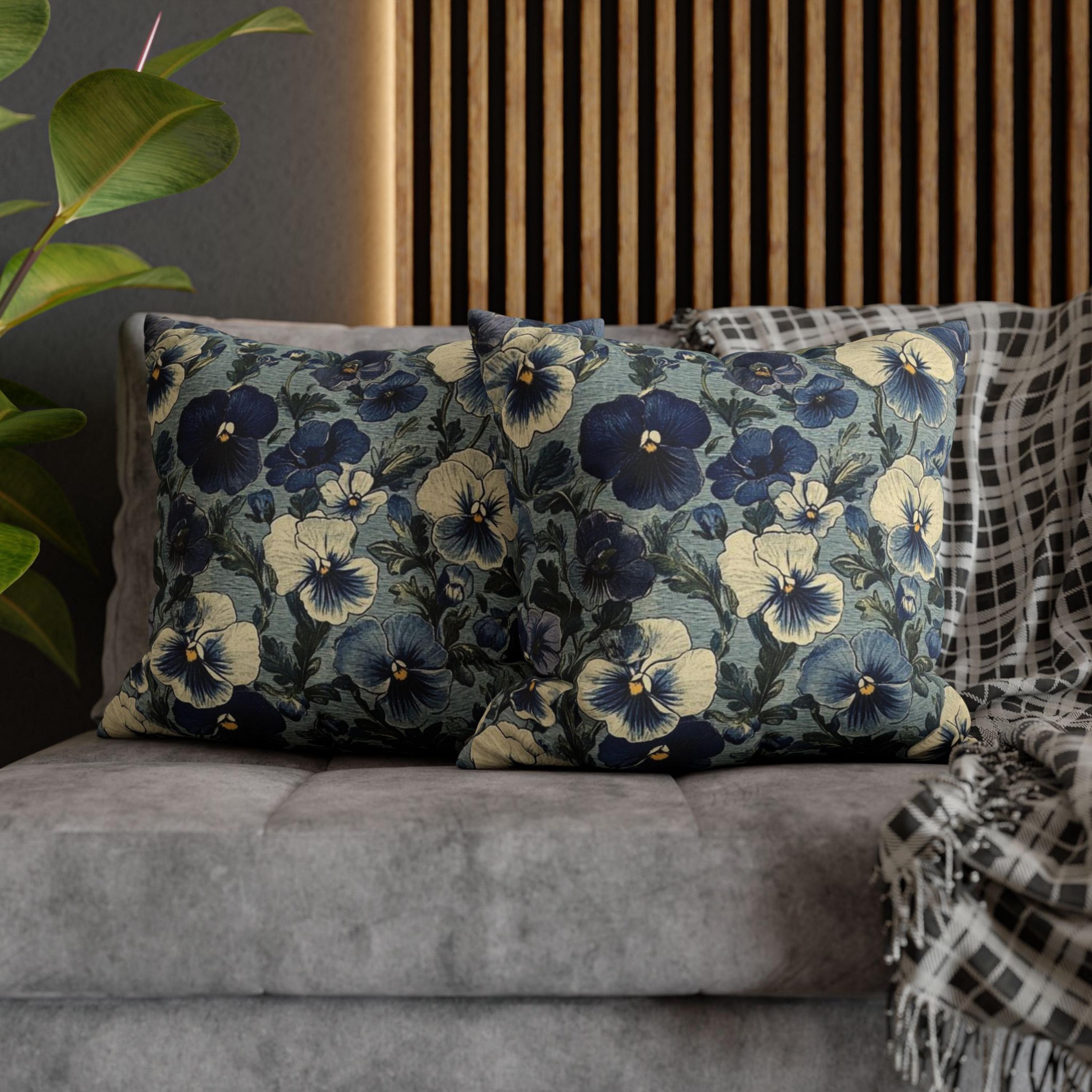 William Morris Blue Floral Pillow, Vintage Botanical Throw Pillow Case, Blue Floral Accent Pillow, Nature-Inspired Flowers Pillow Cover