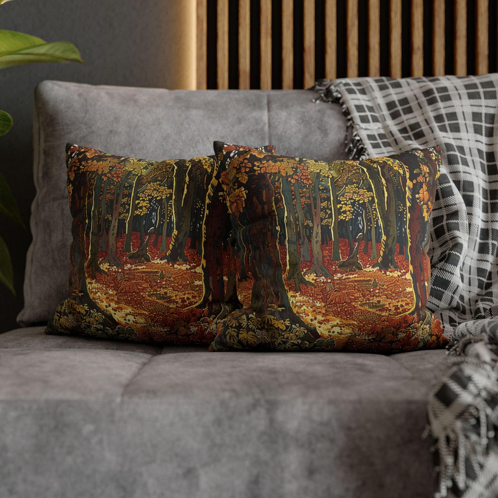 Autumn Forest William Morris Inspired Throw Pillow, Fall Decor, Nature-Inspired Home Accent, Rustic Woodland Cushion, Seasonal Home Decor