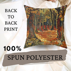 Autumn Forest William Morris Inspired Throw Pillow, Fall Decor, Nature-Inspired Home Accent, Rustic Woodland Cushion, Seasonal Home Decor