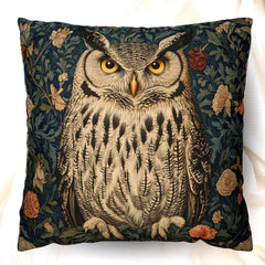 William Morris Inspired Owl Pillow, Whimsical Owl Throw Pillow and Covers, Pillow Case for Living Room, Vintage Animal Pillows