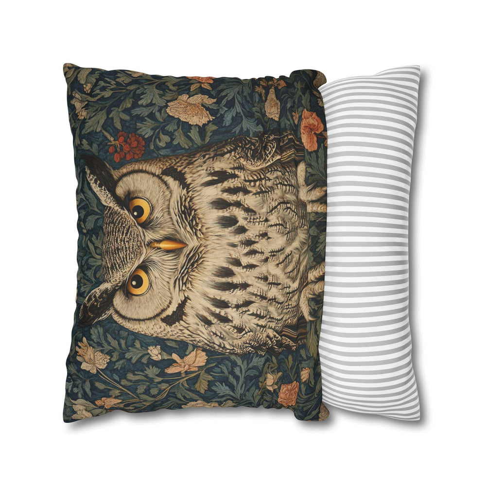 William Morris Inspired Owl Pillow, Whimsical Owl Throw Pillow and Covers, Pillow Case for Living Room, Vintage Animal Pillows
