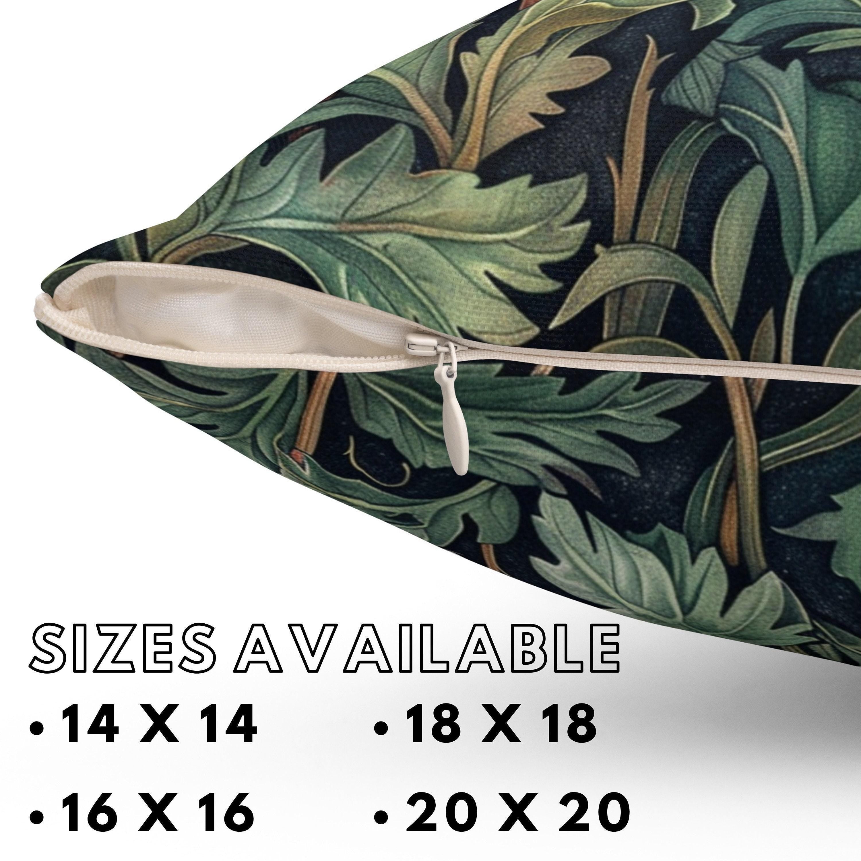 William Morris Inspired Poppies Pillow, Accent Cushion Cover, Floral Spring Pillow