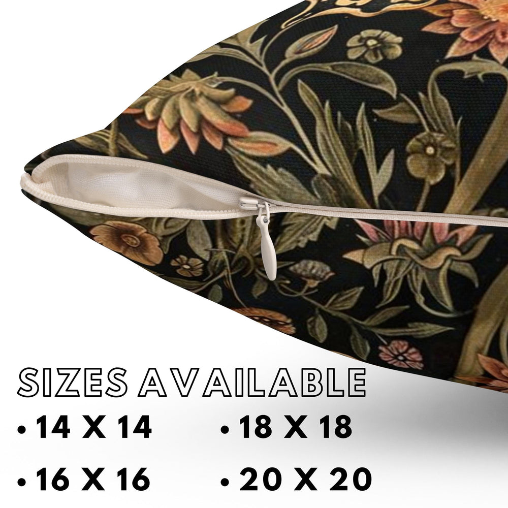 William Morris Butterfly Pillow Cover, Vintage Floral Accent Pillow