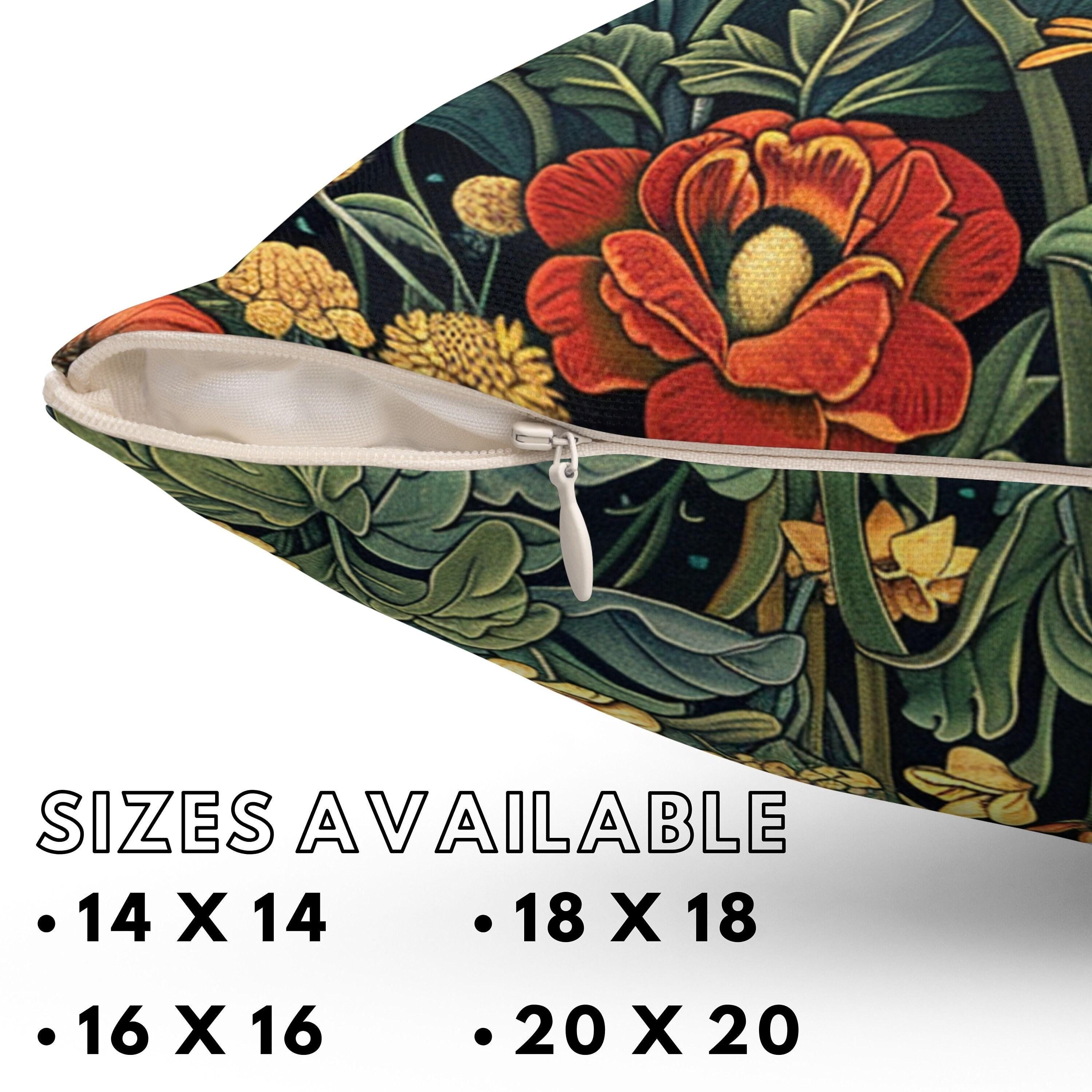 Floral Art Nouveau Throw Pillow or Cover, Botanical Home Decor, Decorative Accent Pillow